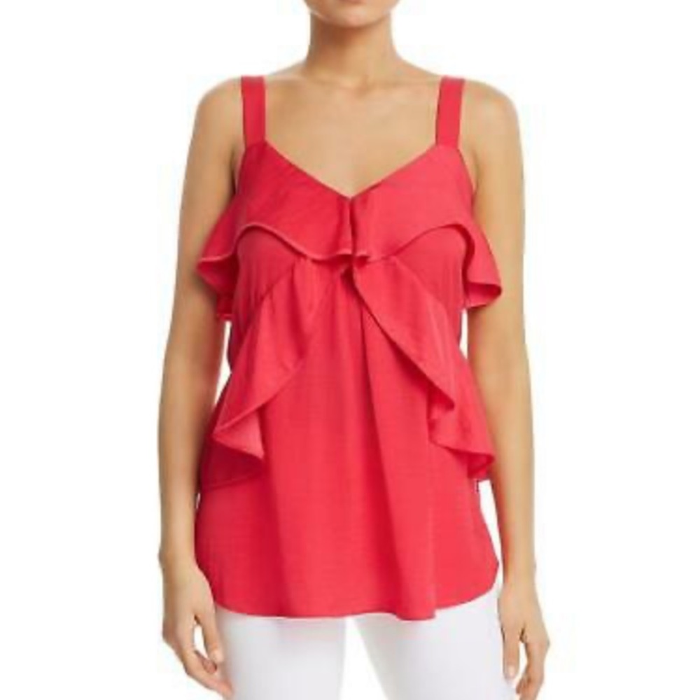 MICHAEL KORS PINK RUFFLE TANK